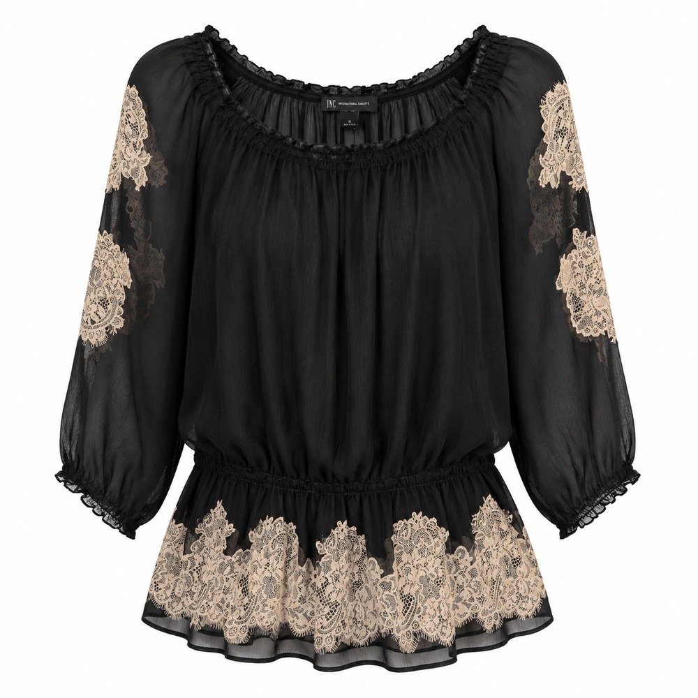 Whimsigoth Sheer Silk Fairycore Top Womens Size 8 Dark Romantic Quiet Luxury